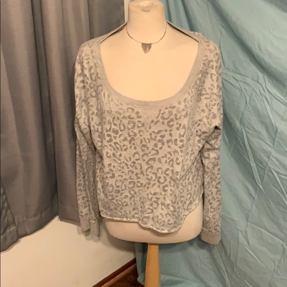 Snow leopard crop sweater